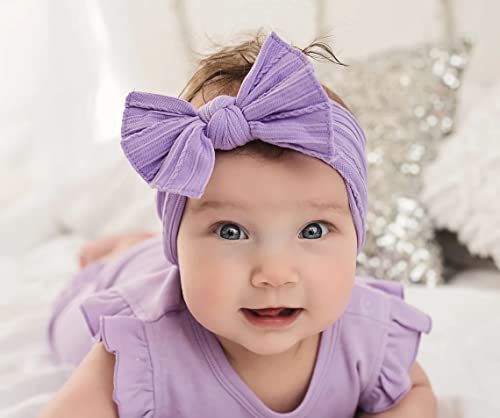 תינוק ניילון סרטי ראש סרטי שיער שיער קשתות גומיות שיער אביזרי עבור תינוק בנות יילוד תינוקות פעוטות ילדים, לבנדר