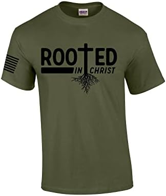 מושרש המשיח עץ שורשים גברים הנוצרי קצר שרוול חולצה גרפי טי