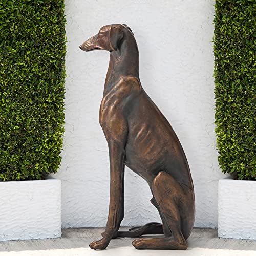 גליצהום ג ' 20381 יושב גרייהאונד כלב אמנות דקור פסל, 30.25 אינץ, ברונזה
