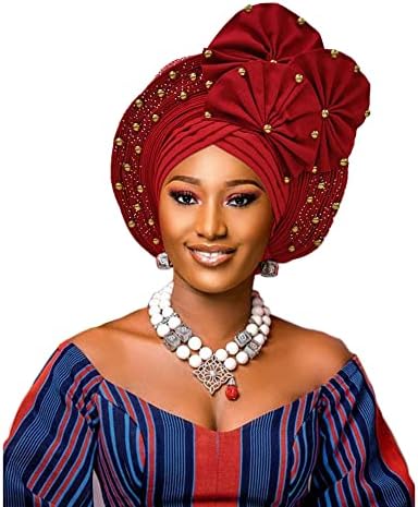 אפריקאי כיסוי ראש אוטומטי ג ' לה מסורתי ניגריה חתונה ראש לעטוף לנשים