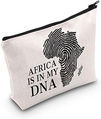 G2TUP גאווה שחורה מתנה מלנין אפריקה נמצאת בתיק האיפור של ה- DNA שלי תיק קוסמטי אפריקני מתנה כוח שחור היסטוריה שחורה חודש גאווה רוכסן נסיעות נסיעות