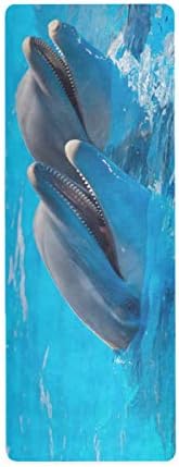 אלזה מתחת למים דולפין ים דגי יוגה מחצלת החלקה כושר תרגיל מחצלת, אימון מחצלת עבור יוגה, פילאטיס ורצפה תרגילים