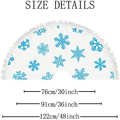 חצאית עץ חג המולד בגודל 48 אינץ 'חג המולד כחול בהיר פתיתי שלג עץ גדול חצאית מחצלת חווה חווה חווה חג המולד מחצלת עץ לעיצוב בית חיצוני מקורה