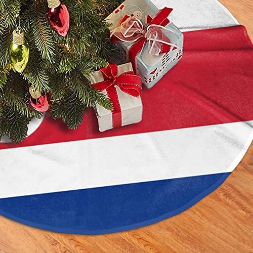 חצאית עץ חג המולד, 30-48 אינץ 'מחצלת עץ דגל קוסטה ריקה לקישוטים לחג המולד קישוט
