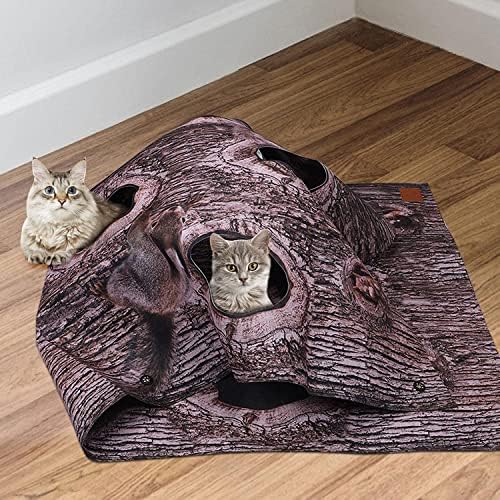 גואג'ה חתול מיטת מנהרות קיפול פעילות משחק מחצלת צעצועים אינטראקטיביים מצעי חיית מחמד שטיח מתקפל על אימונים לחתולים קטנים בינוניים גדולים