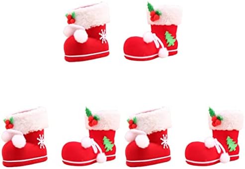 4 יחידות לשאת של נעלי קישוט גודל שולחן מגפי סנטה בית + מתנה עבור עץ נוהרים שקיות אספקת תליית אחסון דקור מסיבת קישוט לטפל קישוטי מציג