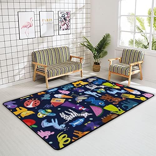 זוחל שטיח מקורה משחק מחצלת חיות מצוירות לסלון חדר שינה חינוכי חינוך משתלת שטיח שטיח 80x58 אינץ '