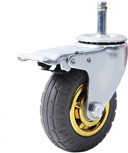 Nianxinn 5 אינץ 'גלגלי גלגלים כבד 125 ממ גומי מסתובב עגלה ריהוט גלגלים גלגלים הובלה גלגלים מכוניות גלגלים, 4 חבילות גזע M11x35 ממ