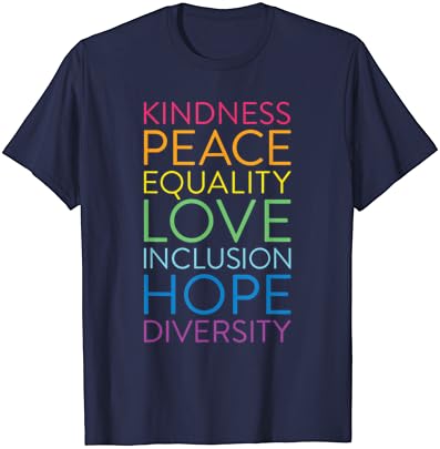 שלום אהבה הכללה שוויון גיוון זכויות אדם חולצה