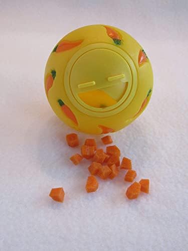 ארנב פינוק כדור כדור חטיף לבעלי חיים קטנים מתקן מזון צעצוע של ארנב ארנב אינטראקטיבי קיפוד כדורי כדור וחיות מחמד קטנות אחרות, 7 סמ, צהוב, פתיחה מתכווננת צעצוע חדש