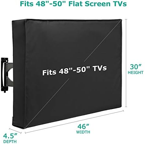 SunPatio כיסוי טלוויזיה חיצוני אטום למים ועמיד בפני מזג אוויר, מגן על מסך טלוויזיה לטלוויזיה בגודל 48-50 אינץ