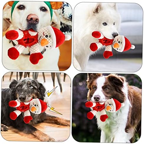 Ipetboom 2 מחשבים ניקוי שיניים כלבים מתנה מתנה לעיצוב צעצוע קטן איש שלג לעיסה נושאים מצחיקים עבור אספקה ​​לעיסת גור CM XX העשרה לחג המולד טחינה בובה קריקטורה אינטראקטיבית מקסימה