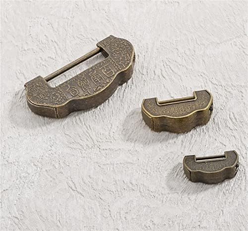 מנעול רטרו עתיק עתיק מנעול סיני מנעול מיני קופסי עץ לקופסת אחסון תכשיטים מעץ 1 יחידות 1 יחידות