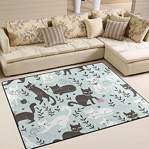 חתולים בסגנון שסרונות שטיחים גדולים של שטיחי שטיחים משתלת שטיח פליימאט לילדים משחק חדר שינה חדר חדר שינה 80 x 58 אינץ ', שטיח תפאורה ביתית