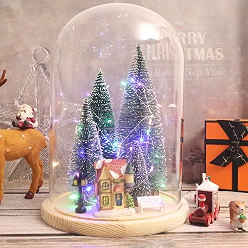 Uniprimebbq עץ חג המולד מיני, עץ אורן קטן עם בסיסי עץ למסיבת חג חג המולד בית השולחן